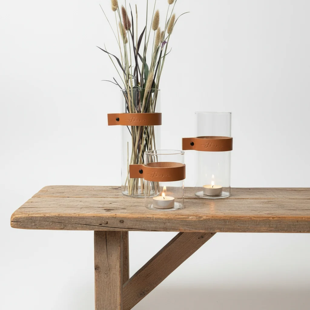 Glasvas med lyktor 3-pack