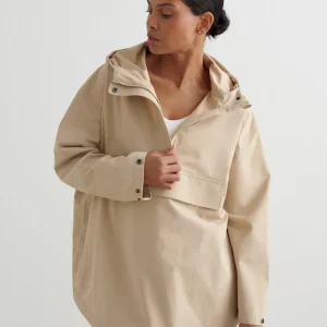 Beige Waterproof Oversized Anorak
