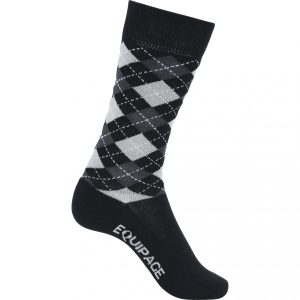 Equipage Lax Ridstrumpor Argyle Svart