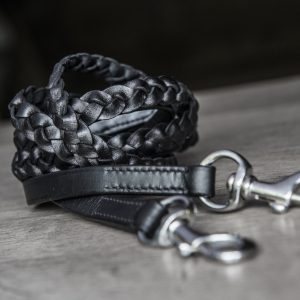Nordic Horse Flätad Lädertygel Svart