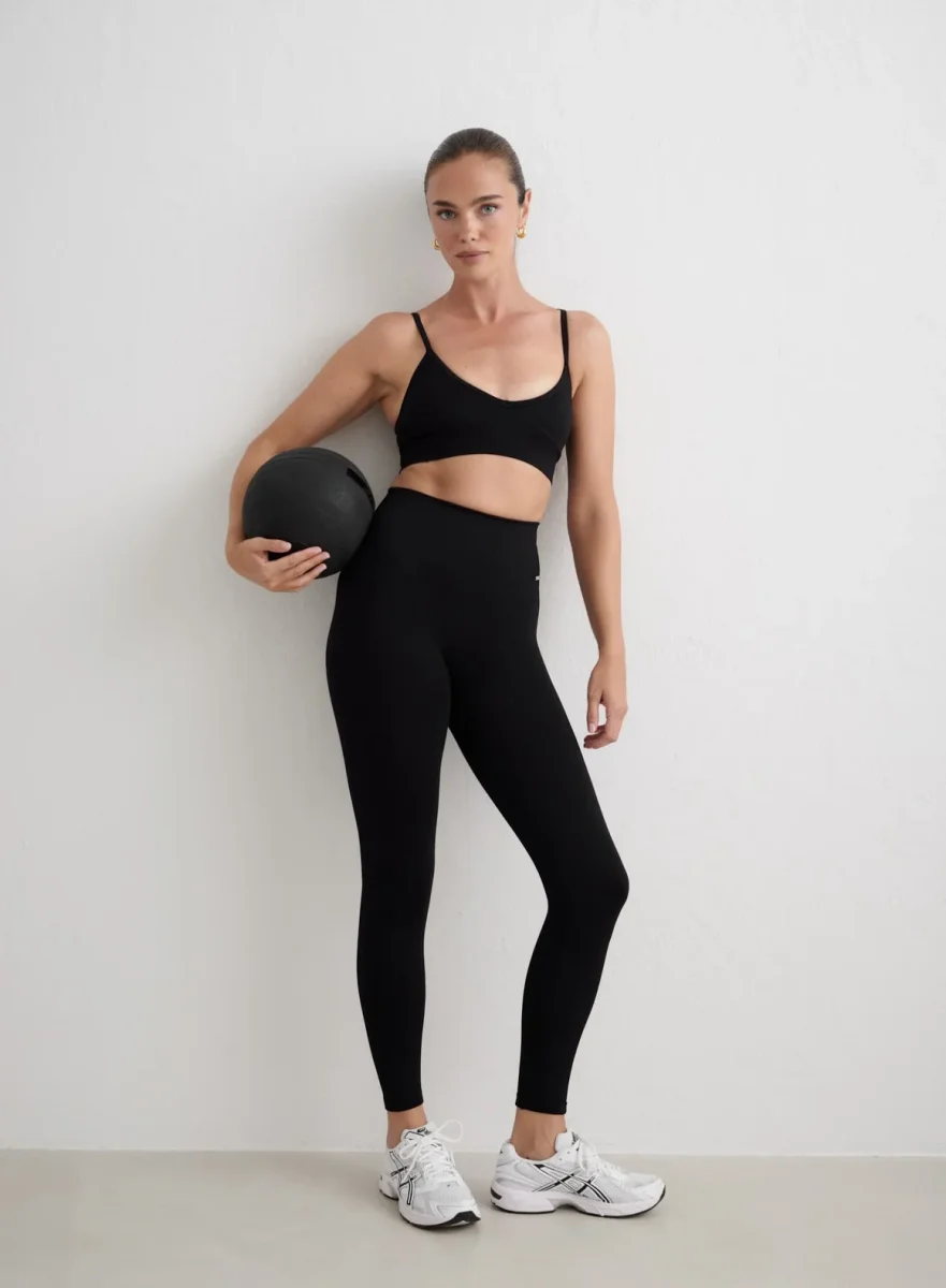 Black Ribbed Seamless Tights - Bild 5