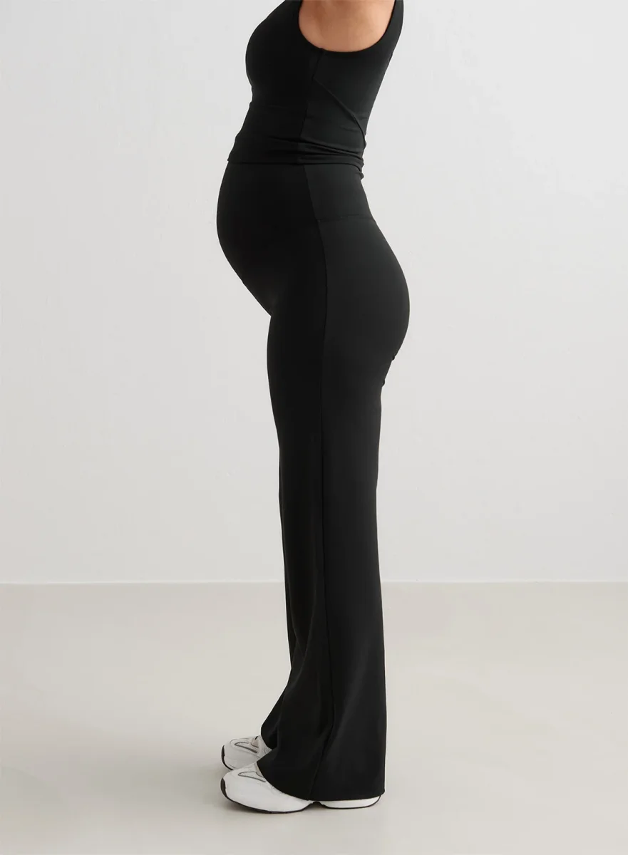 Black Sense Maternity Wide Petite Pants