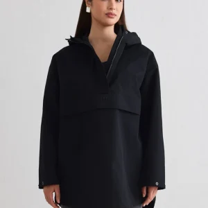 Black Waterproof Oversized Anorak