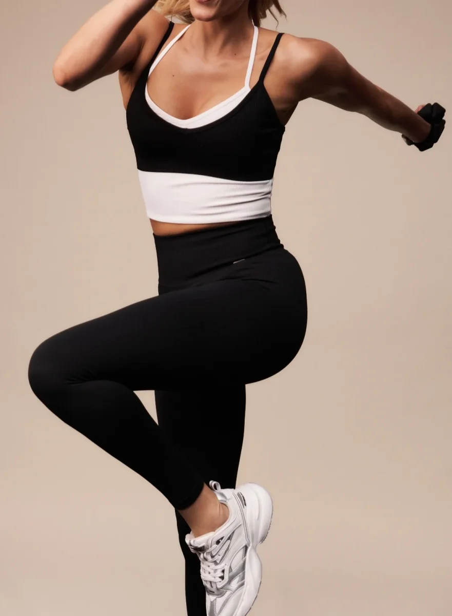 Black Ribbed Seamless Tights - Bild 9