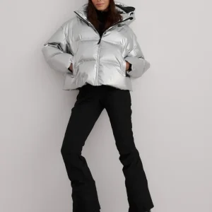 Silver Cortina Glossy Puffer Jacket