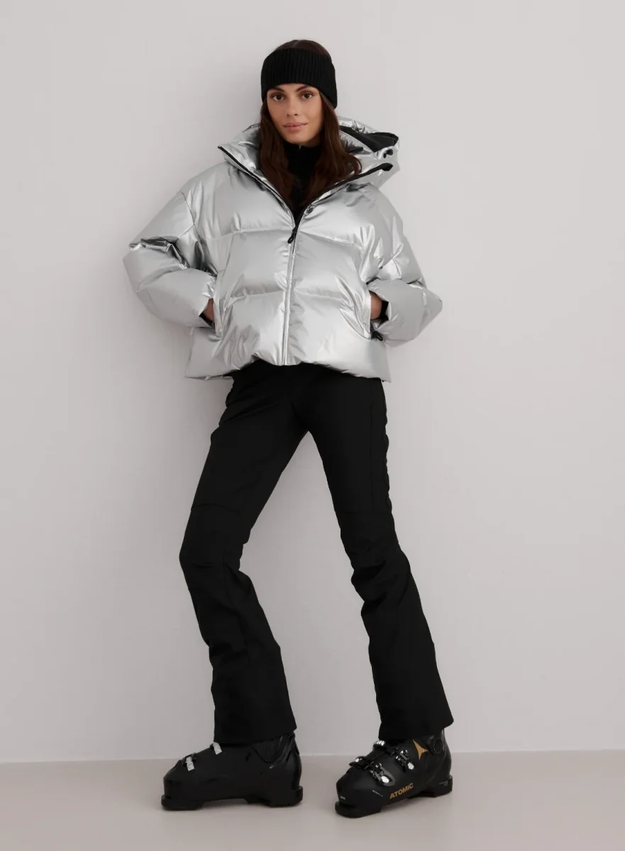 Silver Cortina Glossy Puffer Jacket