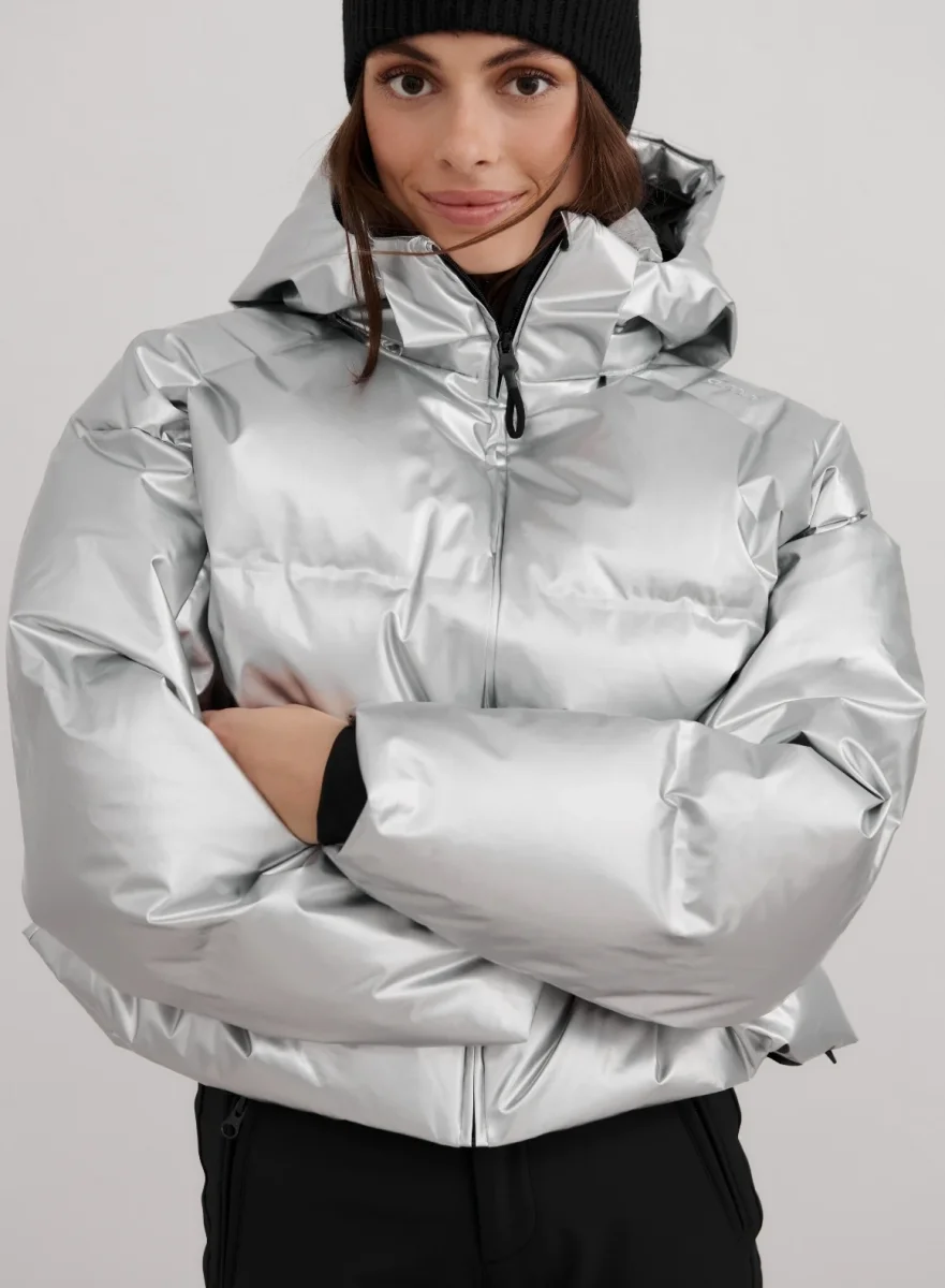 Silver Cortina Glossy Puffer Jacket - Bild 3
