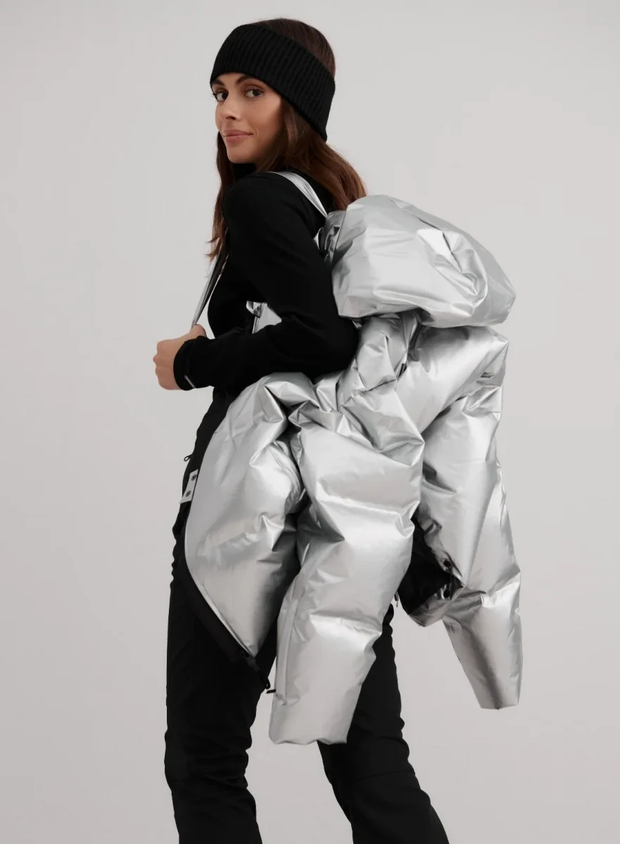 Silver Cortina Glossy Puffer Jacket - Bild 4