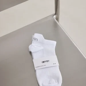 White Running Socks Low